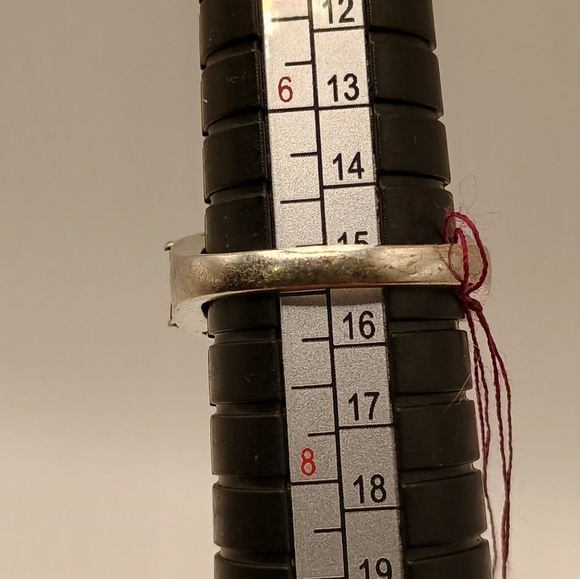 Sterling Silver Ring With Orange, Purple and Colorless Gemstones Size 7 - Picture 4 of 7